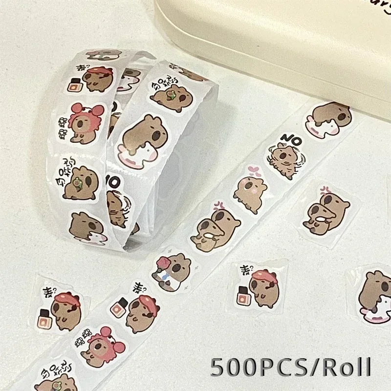 500pcs/set Cartoon Capybara Sticker Decals Decoration DIY Phone Notebook Suitcase Laptop Fridge Kids Sticker Student Accessories cartoon stickers,paper stickers,adhesive stickers,cartoon sticker