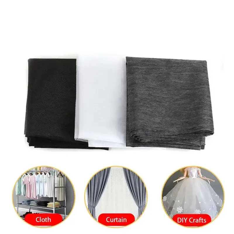 Monochrome Non-Woven Fabric Interfacing with Iron-On Adhesive