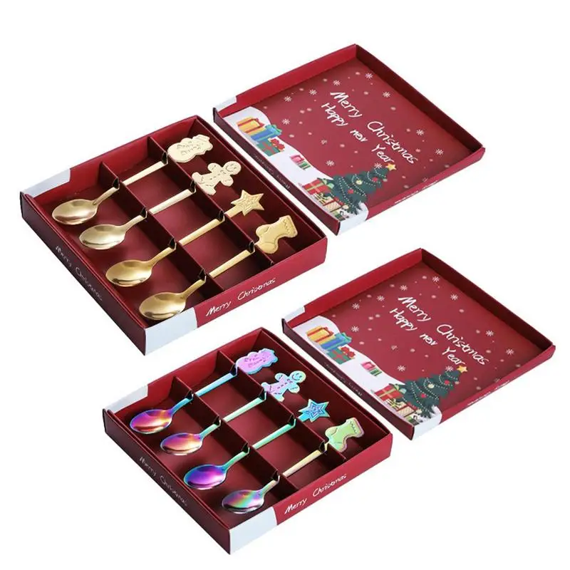 

Christmas Stainless Steel Spoons Creative Christmas Cutlery Spoons Christmas Ice Cream Spoon Coffee Spoon For Party Table