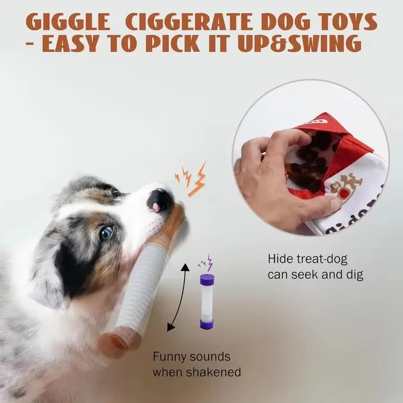 Dog Toys Fun Interactive Plush Dog Toys Creatives Products Cigarette Butt Design Dogs Chew Toys Perfect Pet Gifts for Playing 4