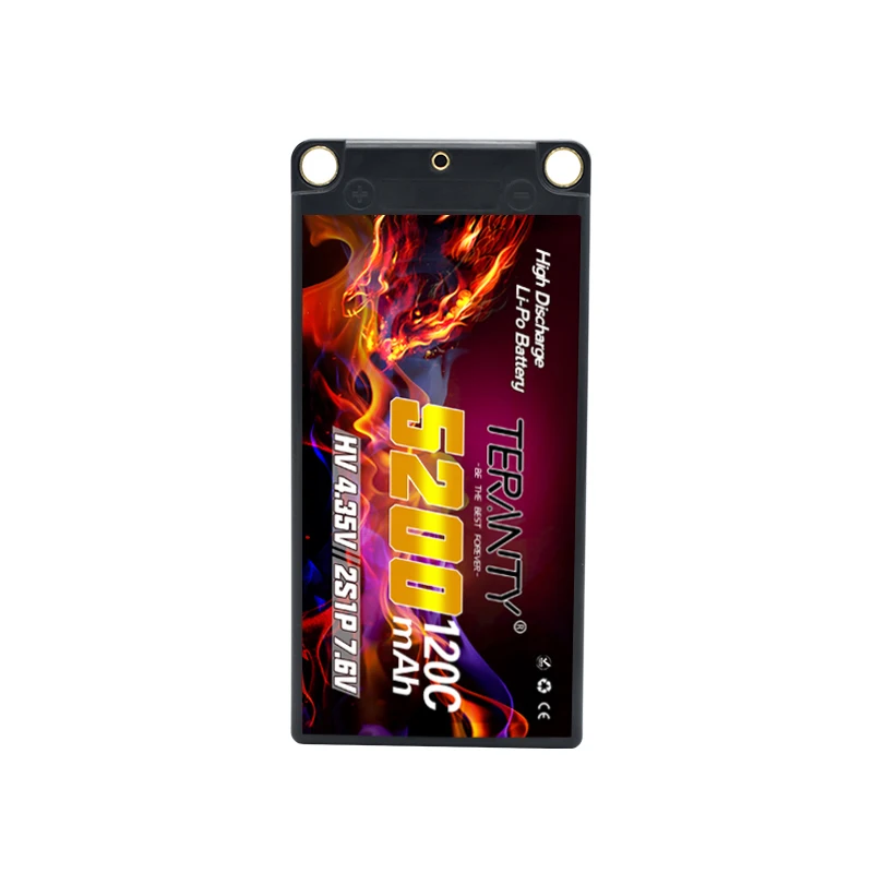 Original TERANTY 2S 7.6V 5200mAh 120C/240C Lipo Battery 1/10 Drift Racing Bigfoot Off road Hard Shell Lithium Battery HV