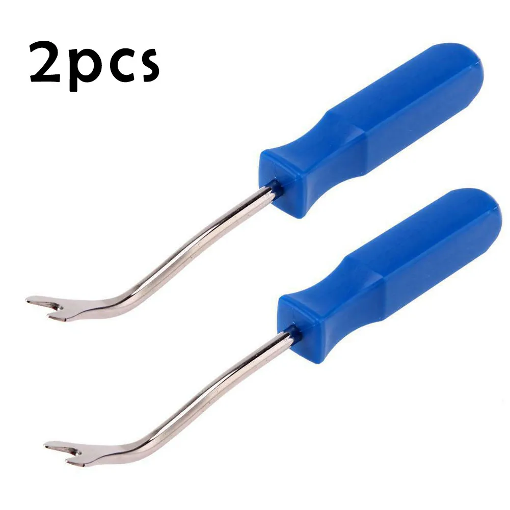 

2PCS Blue Car Doors Trim Panel Fastener Nail Puller Removal Open Pry Tool Clips Plier Quickly Removel Tools Auto Interior