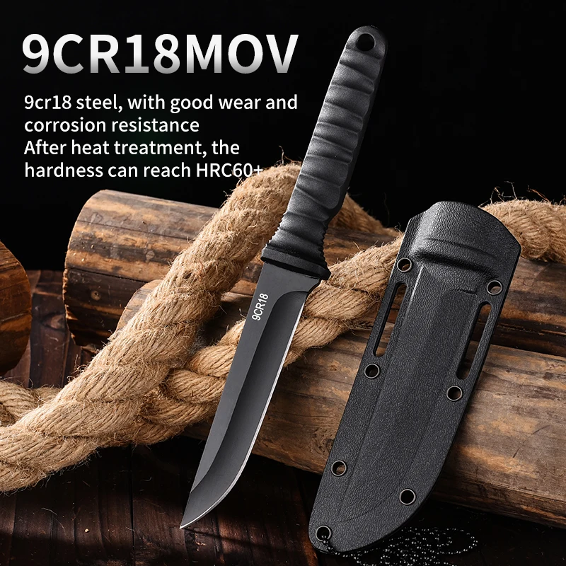 Outdoor Knife Self-Defense Knife Outdoor Survival High Hardness One Steel Portable Mountaineering