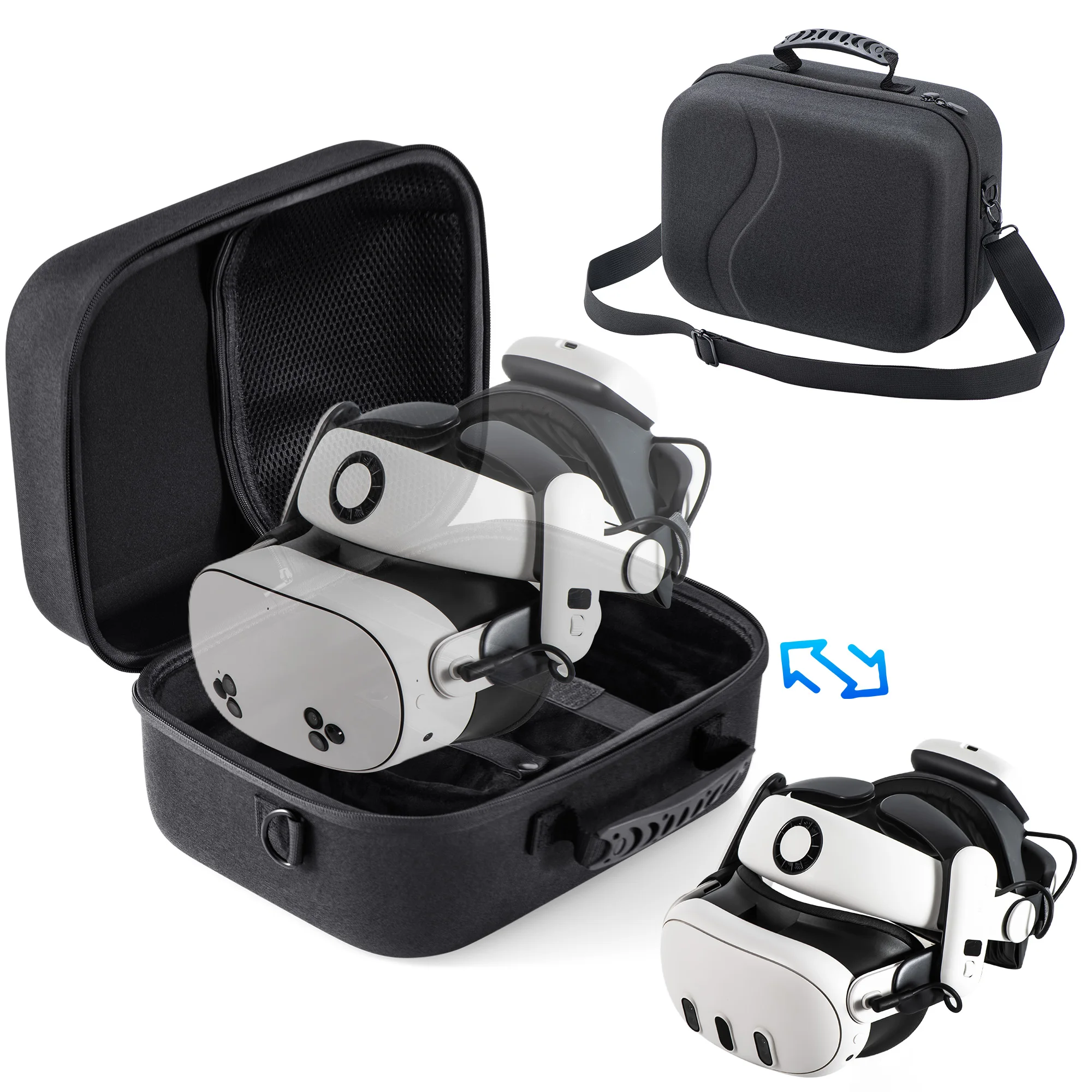 메타 퀘스트 3/퀘스트 3S용 대형 휴대 케이스, BOBOVR S3 Pro/키위 디자인 배터리 헤드 스트랩 및 액세서리용 하드 여행 케이스