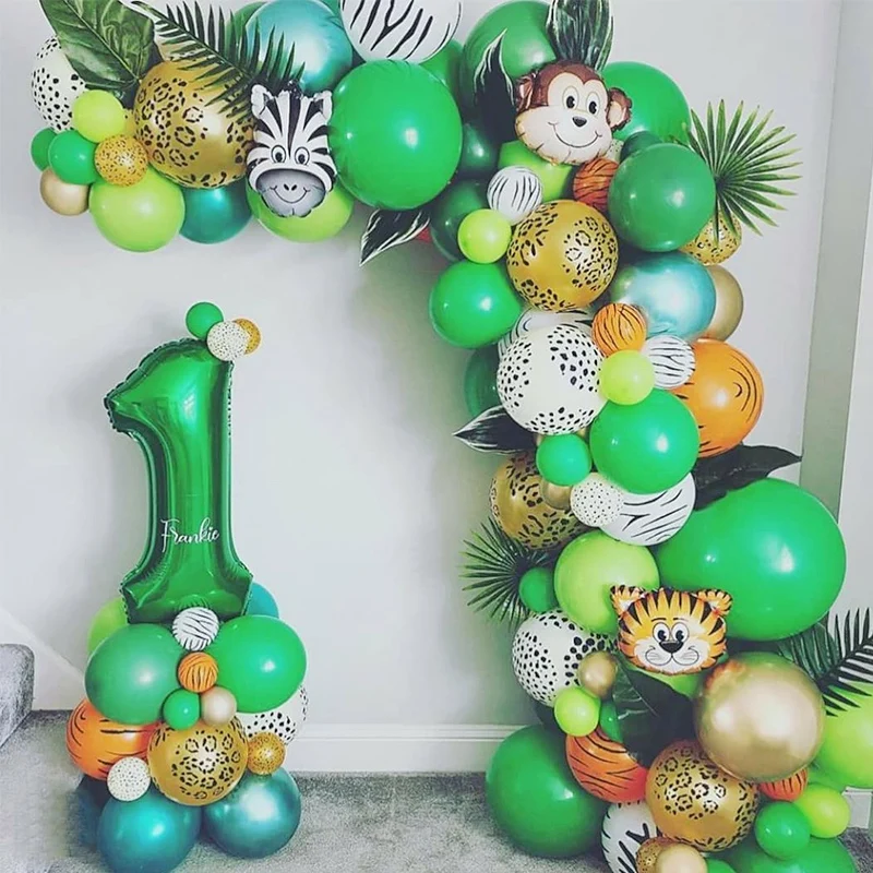 Feuille De Palmier Animaux Ballons Guirlande Arc Kit Jungle Safari