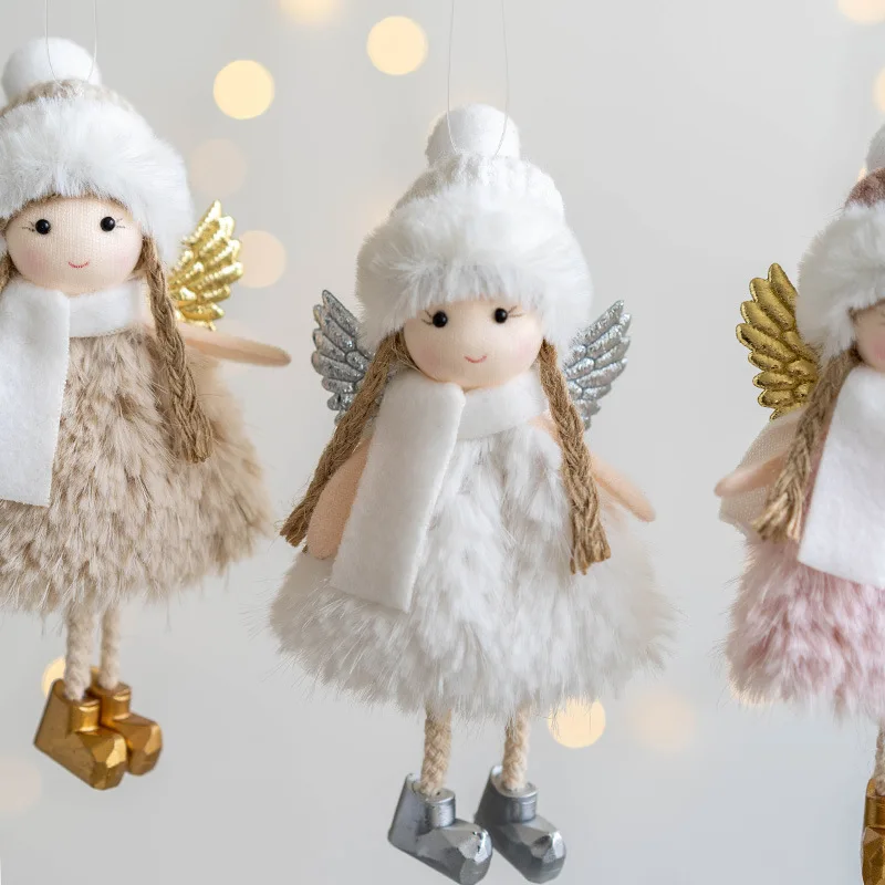 New Year Christmas Craft Gift Cute Angel Girl Doll Pendant Home Decor Xmas Tree Ornaments Christmas Decorations Room Decor