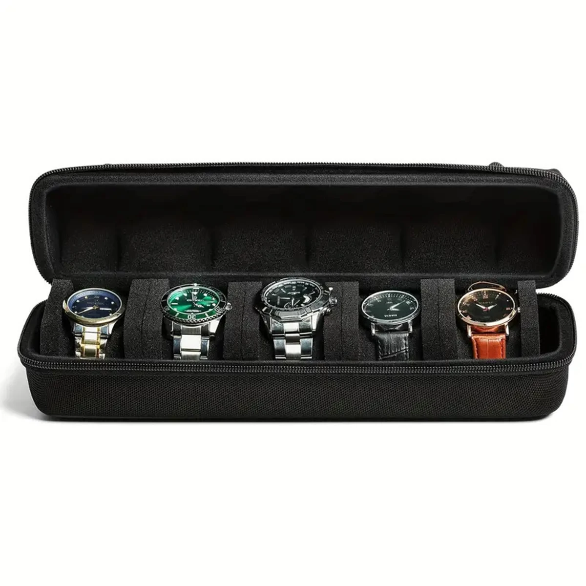 Travel Watch Organizer | 5-Slot Watch Travel Box, Hard Shell Watch Storage Organizer fo... - SKU WTB02057 - UGI Packaging