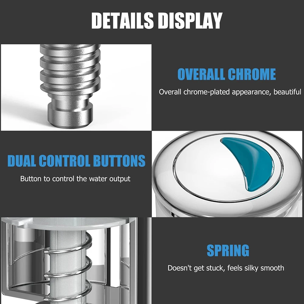 Toilet Push Button Dual Flush Toilet Tank Button Push Water Saving Water Tank Round Valve Rods push button switch toilet flush button