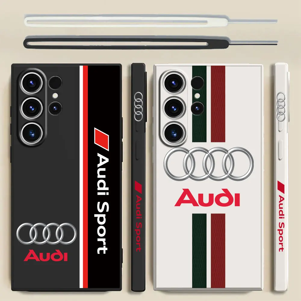 Custodia Per Samsung Galaxy S20 Fe S23 Ultra 5G S22 Plus S21 S24 Ultra Sports Car A-Audi Square Liquid Cover Luxury Shell