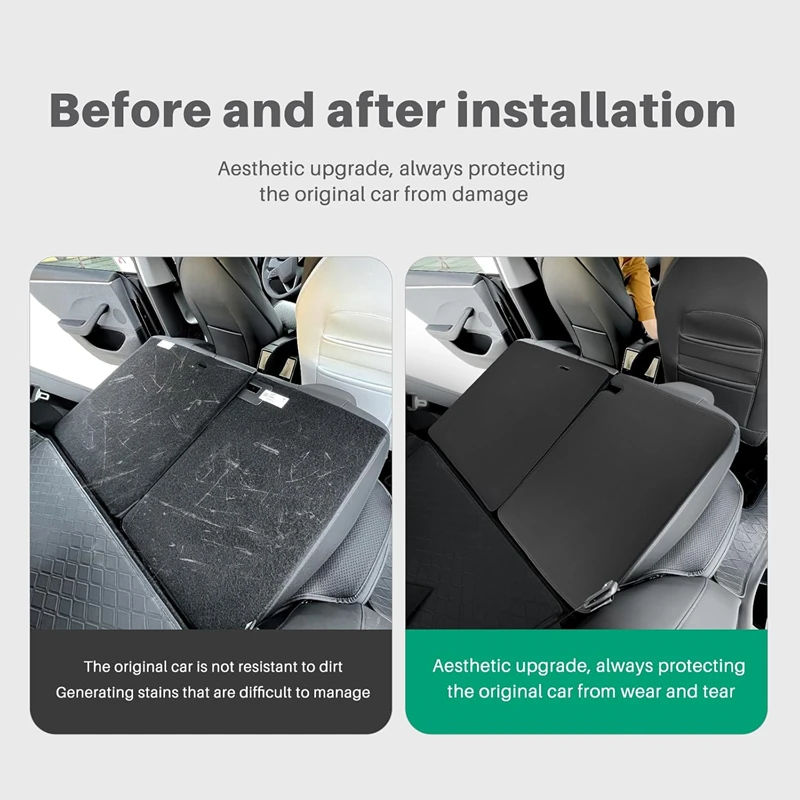 Protettore Schienale Auto per Tesla Model 3/Y 2020-2024, 2Pezzi Universale Pelle Tappetino Anti-Calcio, Portaoggetti Seggiolino Impermeabile Sedile Accessorio, B/Black - White