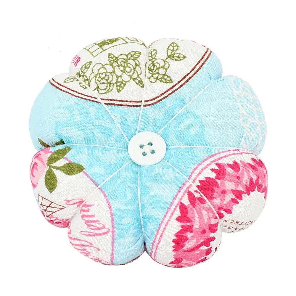 꽃 호박 원단 핀 쿠션 바늘 거치대, 편리한 손목 바느질 정리함, 1pc