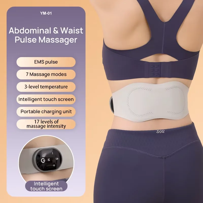 New Electric Abdominal Massager with 4 Temperature Settings and Pulse Massage Function for Fat Burning and Weight Loss Vibrator