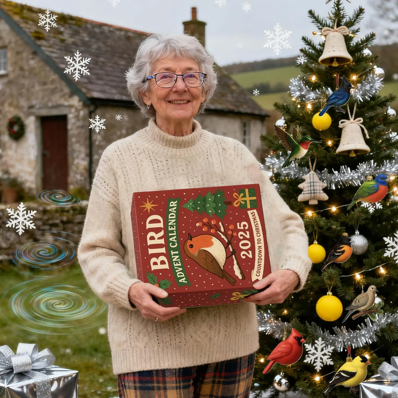 24 Days Christmas Bird Advent Calendar Countdown Calendar Collectibles Christmas Advent Calendar Christmas Party Decoration 2D