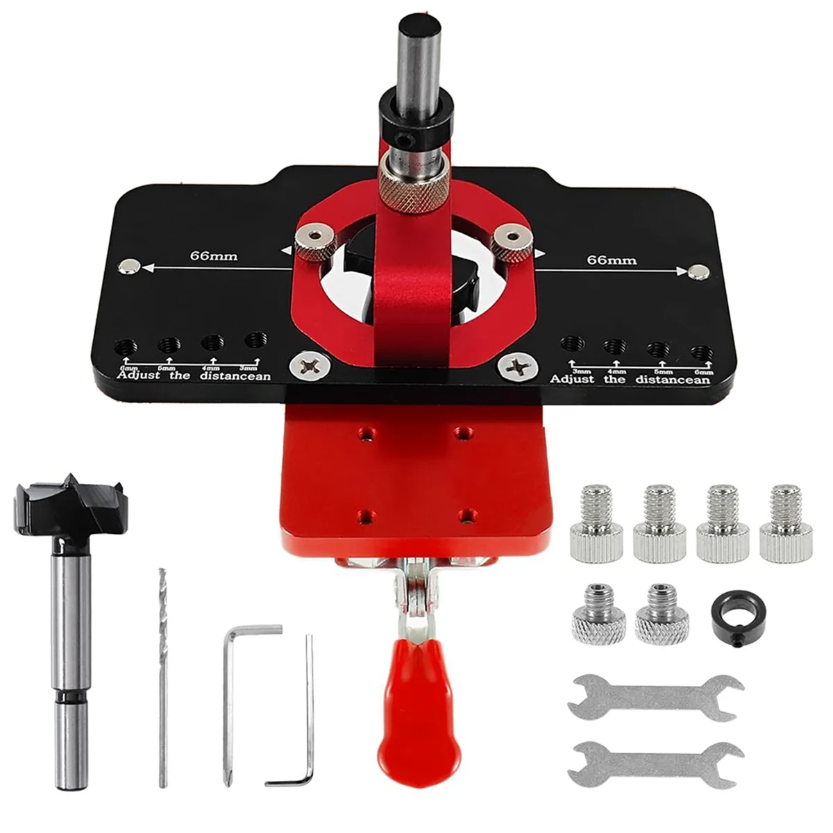

35mm Concealed Door Hinge Jig, Aluminum Alloy Hinge Jig Drilling Hole Puncher for Door, Cabinet Hinge Installation