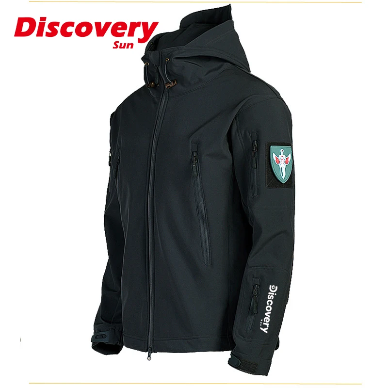 Discovery 디스커버리 썬 전술 방수 재킷, 낚시, 하이킹, 캠핑, 등산, 배틀 재킷, 남성용 후드 폭탄 재킷