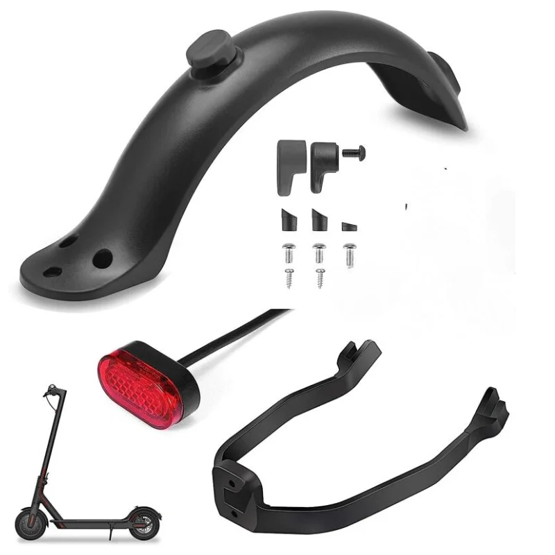 Electric Scooter Mud Guard Scooter Rear Mudguard For Xiaomi Scooter M365 1S Pro PRO2 M187 Replacement Accessory Fender Bracket Tailight Scews Caps