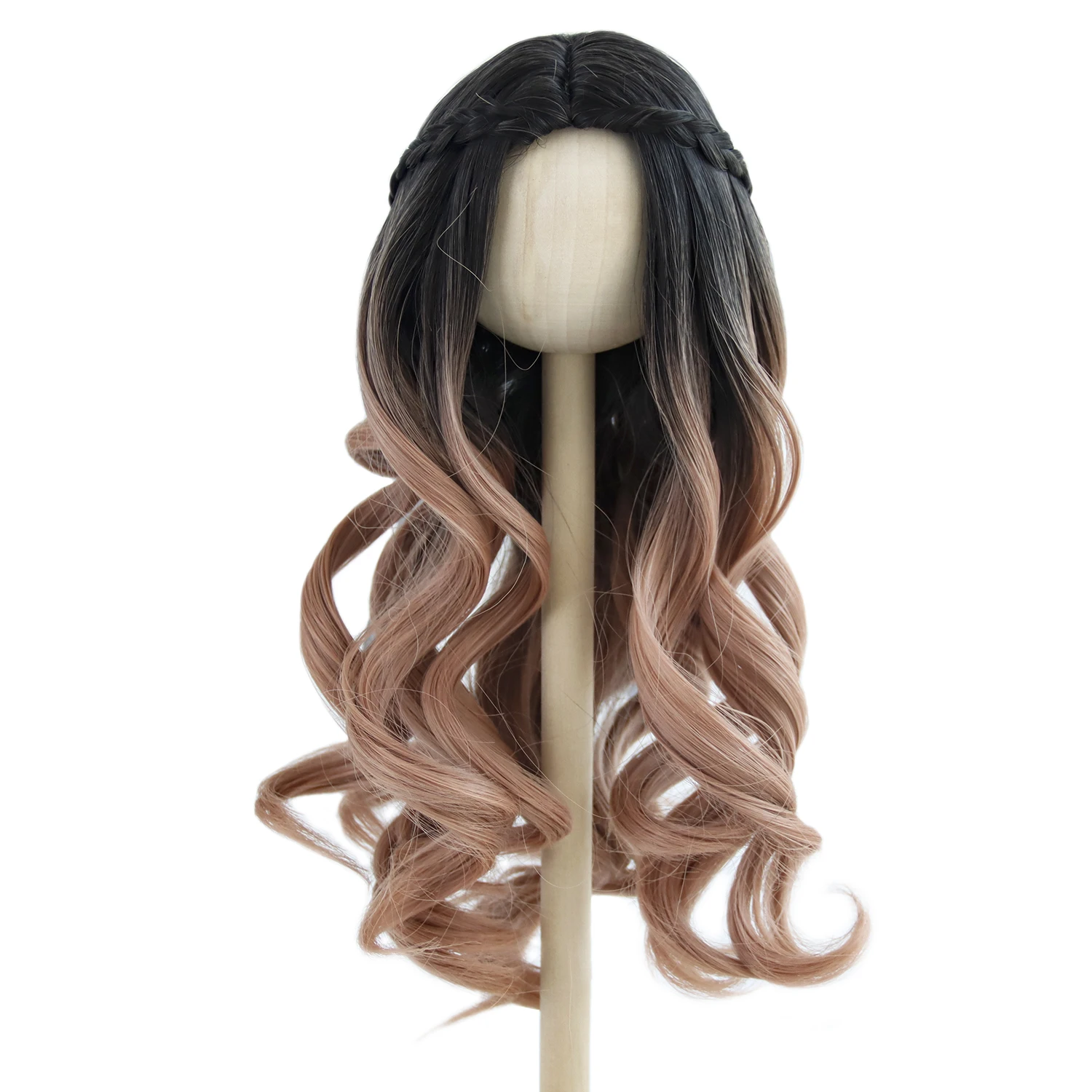 Free shipping to US EU 18 Inch American Doll Wigs Long Curly Water Wavy High Temperature Fiber Accessories for 26CM Head Wigs