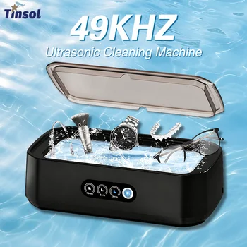 TINSOL 49KHZ High-Frequency Ultrasonic Cleaner 650ml Mini Vibration Cleaning Machine Suitable for Glasses Jewelry and Dentures 1