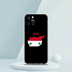 Luxury Silicone Clear Phone Case with Syria Flag Design for iPhone 12 Pro (B7)