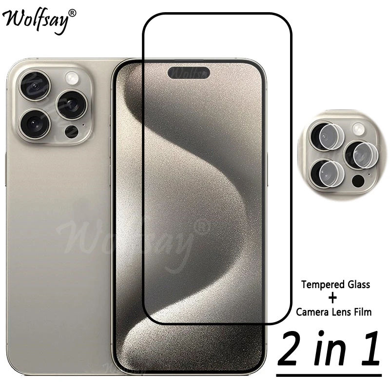 Vetro Temperato 2 In 1 Per Iphone 15 Pro Max Screen Protector Per Iphone 15 Plus 15Pro Max Camera Len Per Iphone 15 Pro Max Glass