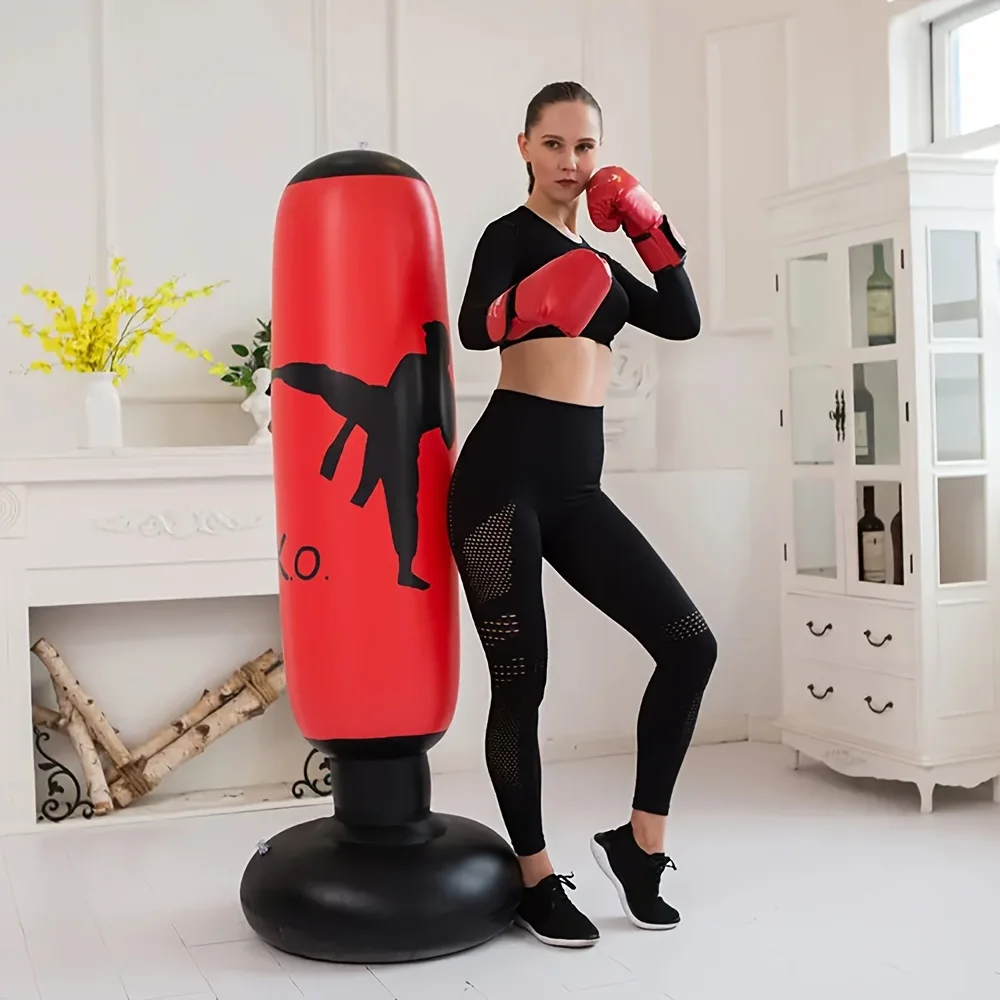 1 Inflatable Boxing Column, Vertical Boxing Training Karate, Home Gym Target Taekwondo