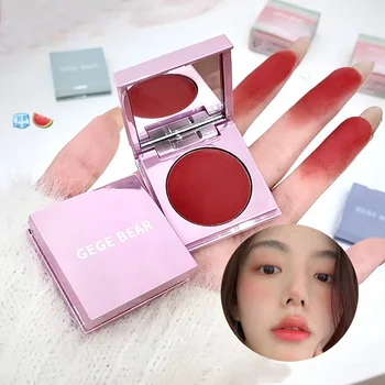 Heallor Multi-function Blush Cream Natural Cheek Face Rouge Blushes Monochrome Smooth Peach Rose Blusher Mud Eyeshadow Korean Ma - Thumbnail 5
