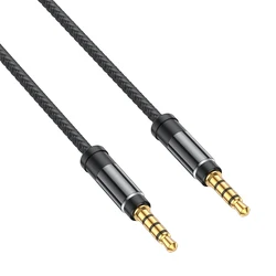 Premium 3.5mm Mini Round Car Aux Audio Cable - 3m (Black)