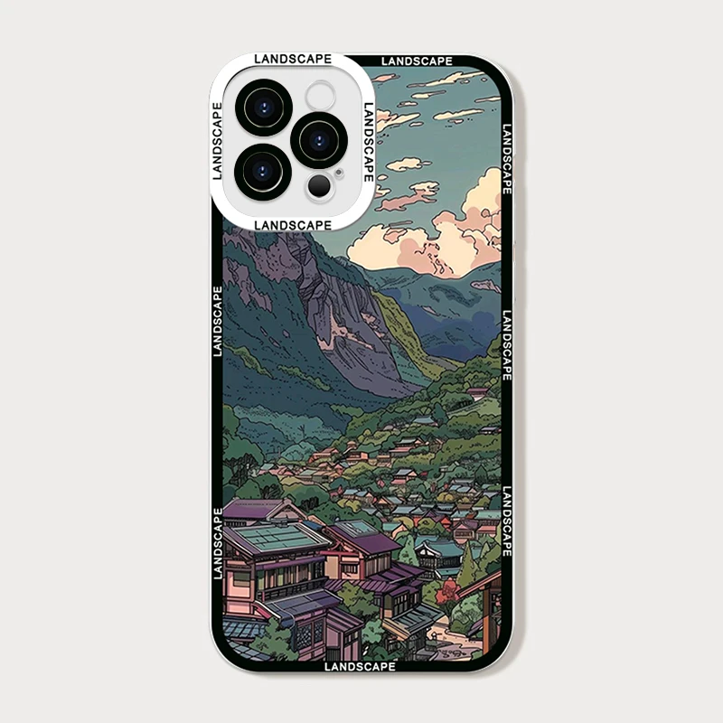 Japanese Anime Landscape Artistic Scenery Clear Phone Case