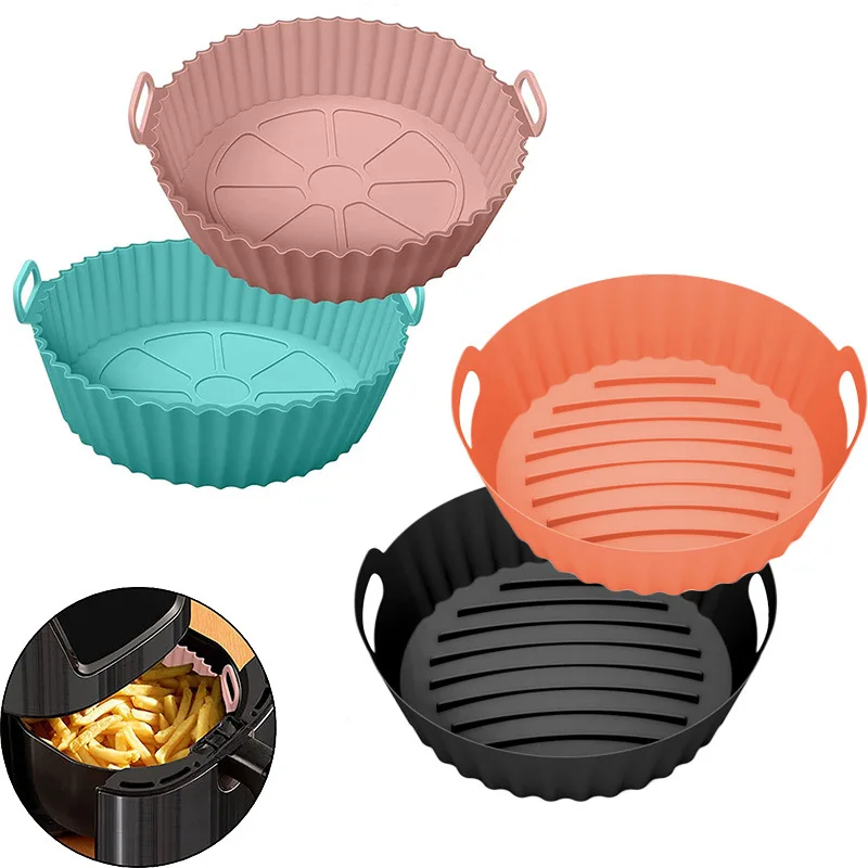 

Air Fryer Silicone Pot Liner,Reusable Air Frying Pan Oven Accessories Circular Tray,Round Tray Suitable Dishwasher Fridge Oven
