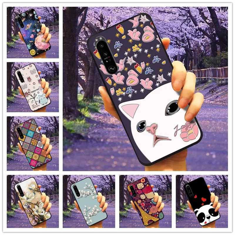 Custodia 3D Per Sony Xperia 1 Iv Custodia 10 Iv 5Iv Rilievo Rilievo Custodie Morbide In Silicone Per Sony Xperia 10 Iv V Cover 10Iv Capa 5 Iv 10V