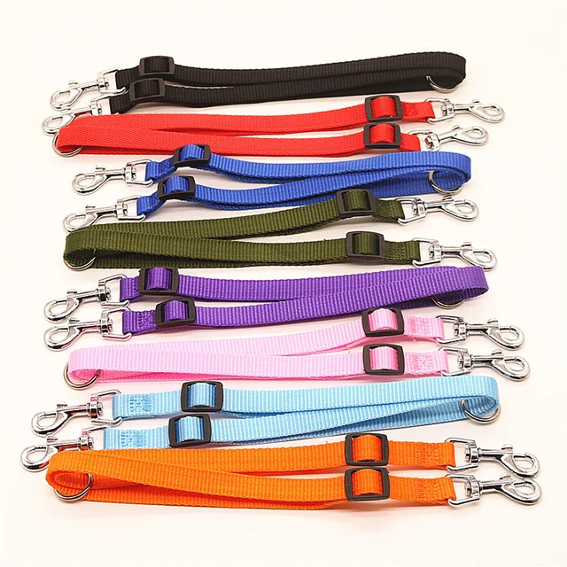 Double Twin Dual Coupler Dog Leash Two in One Strong Nylon V Shape Adjustable Pet Dog Leash Colorful Two Ways 2 Dogs Pet Lead 2