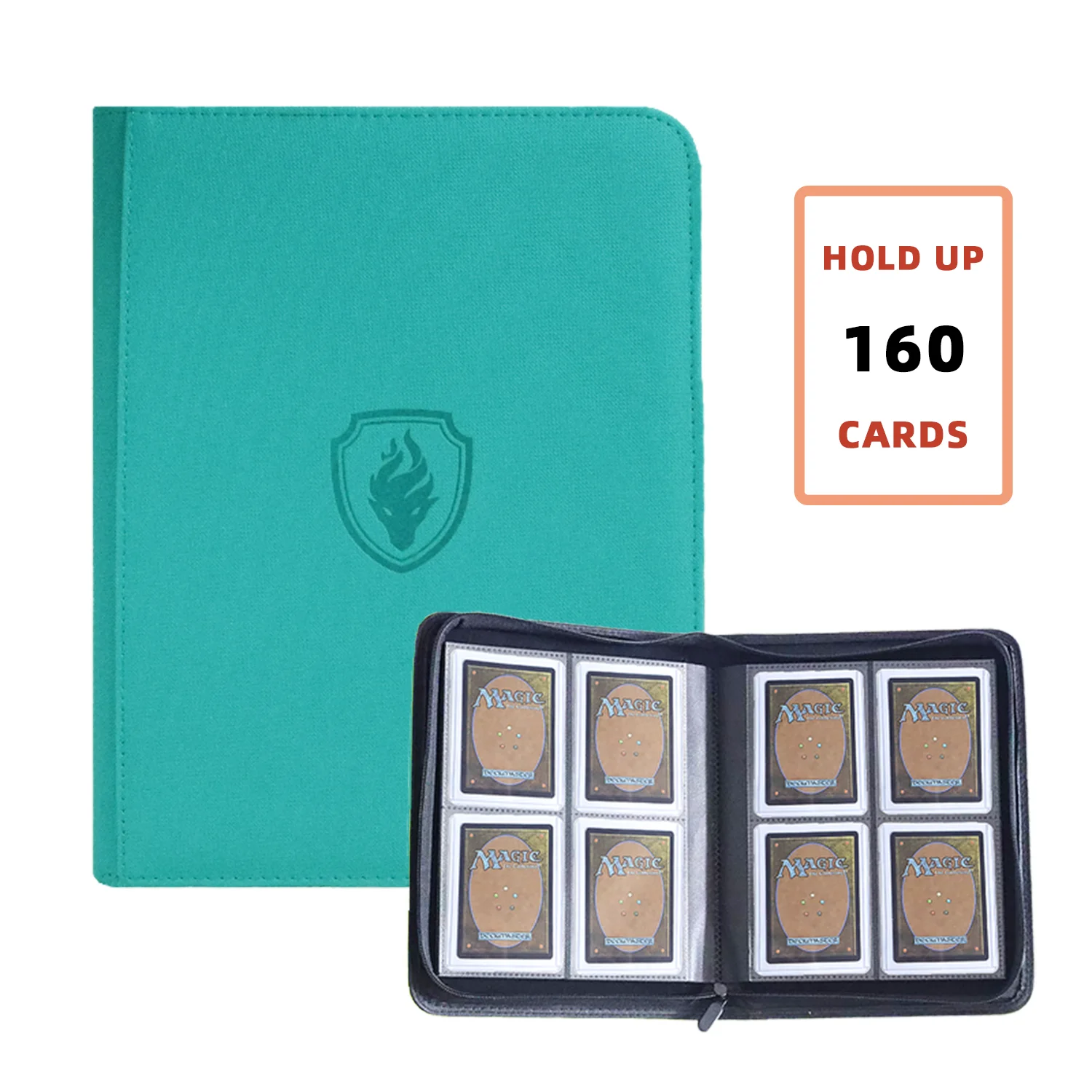Premium PU Leather Trading Card Binder with 4-Pocket Double-Sided Album - Holds 160 Cards