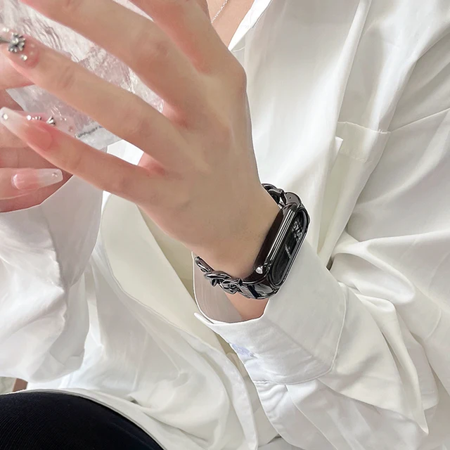 세련되고 편안한 샤오미 미 밴드를 위한 메탈 데님 체인 팔찌