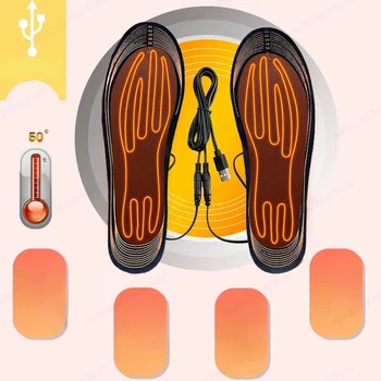 35-46 DIY USB Rechargeable Heated Insoles Size Customizable Electric Heated Shoes Pad for Outdoor Skiing Winter Foot Warmers