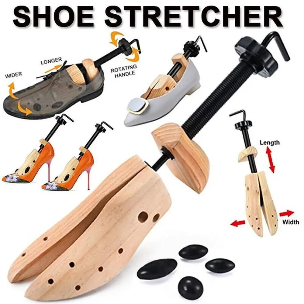 2-Way Adjustable Shoe Stretcher Shoes Tree Shaper Rack Pine Wood Shoe Expander For Man Women Shoe Accessories S/M/L