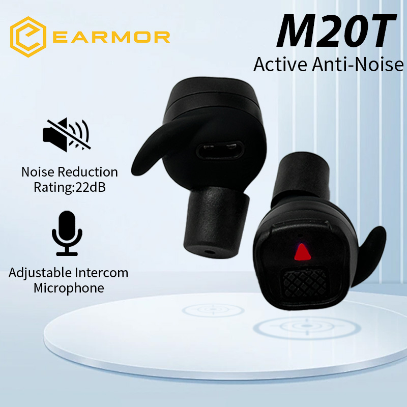 Earmor M20T Tactical Bluetooth Headset Electronic Shooting Noise-Proof Earbuds/Noise-Cancelling Hearing Protection