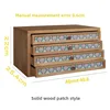Vintage Wooden Drawer Cabinet Multi-Layer Classification Storage Box Fabric-Covered Organizer Drawer A4 Paper Stamp Organize Box 6