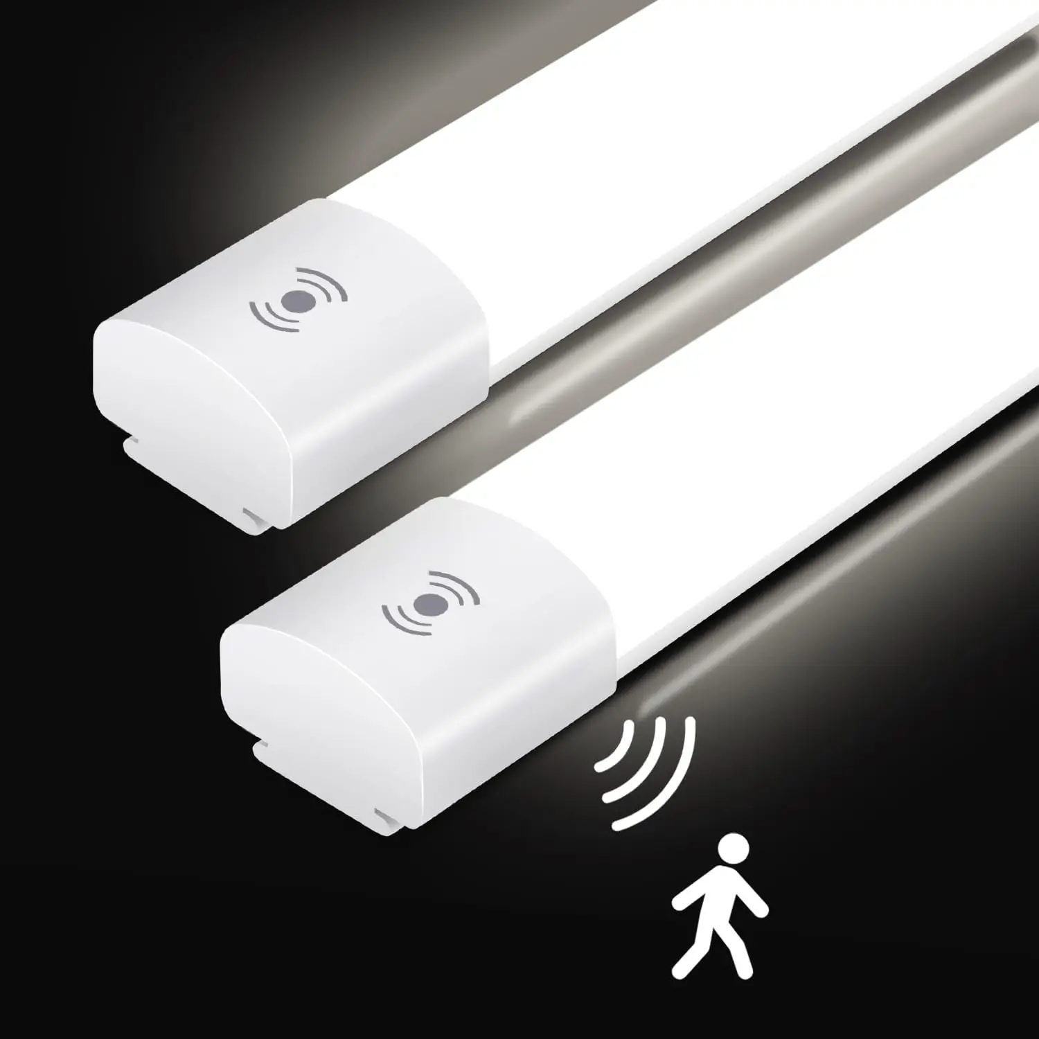 2-Pack 120CM LED Motion Sensor Batten Light, 36W 4000LM IP65 Waterproof, 4000K Neutral White for Garage, Kitchen, Workshop