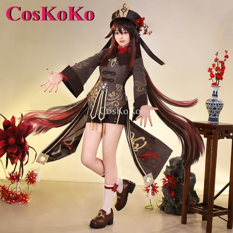 

CosKoKo Hu Tao Cosplay Anime Game Genshin Impact Costume Lovely Elegant Uniform For Women Halloween Party Role Play Clothing