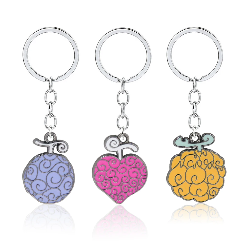 Anime Keychain Devil Fruit Key Ring Roronoa Zoro Ace Hat Rubber