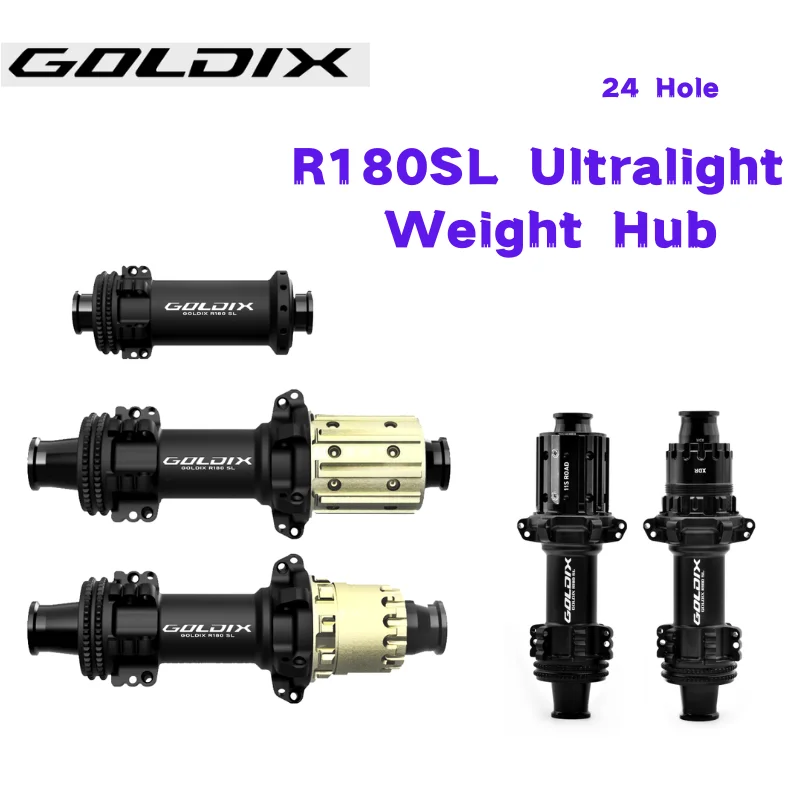 

GOLDIX 180SL Road Hub Ultralight 240g Ccentral Locking Disc 24 Hole Ratchet 36T Straight Hub Gravel Cycling forShimano andSRAM