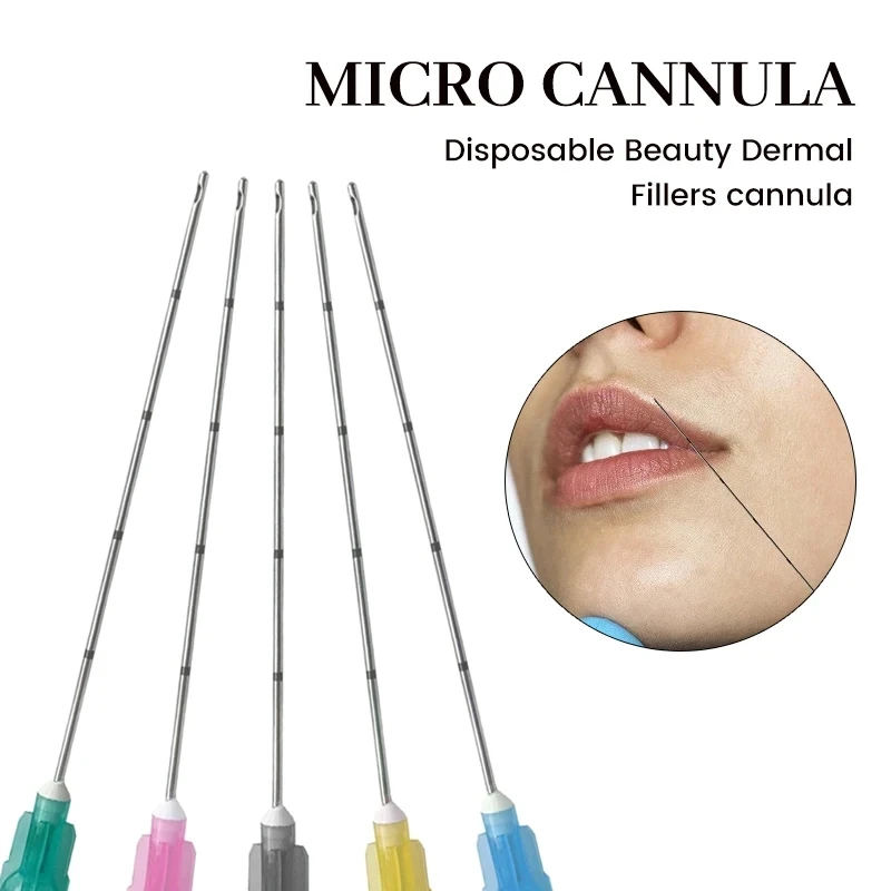 50pcs Blunt Cannula For Filler Injection14G/18Gmm 18G21G22G23G25G27G30G Facial Filling Slight Blunt Needle accesorios