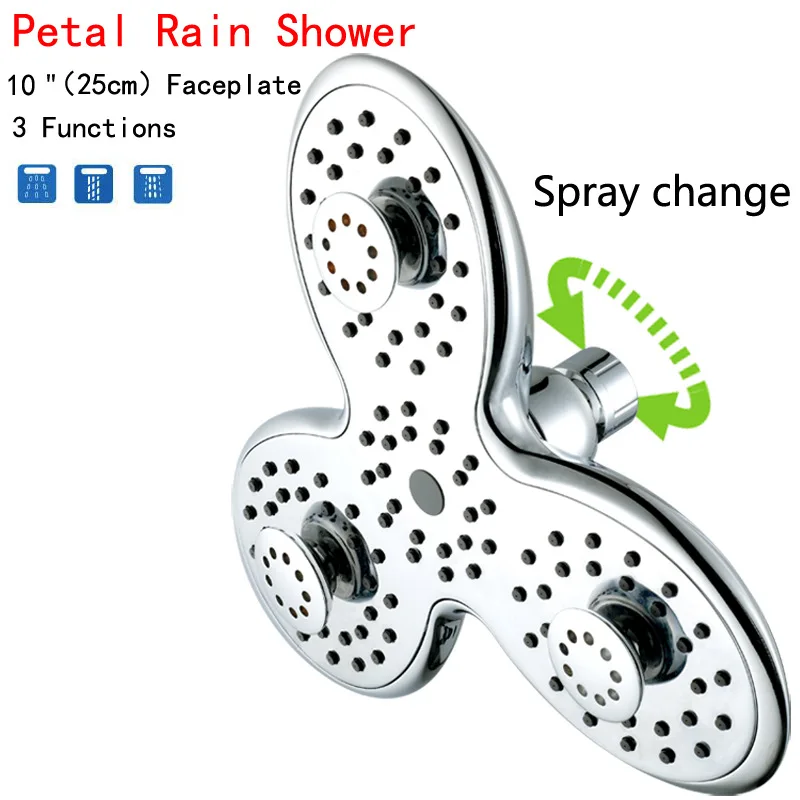 

Shower Head Rain Showerheads ABS Plating Material Multi-function 3-Position Adjustable Pressurized Water Saving Shower Head Set