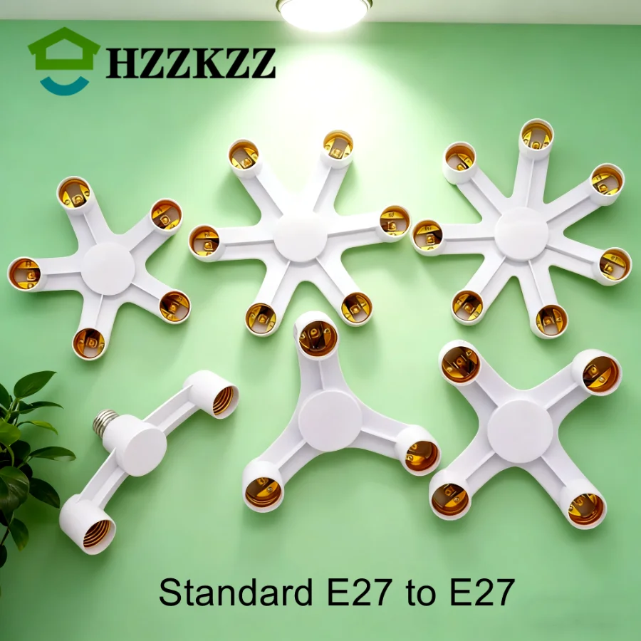 다양한 E27 소켓 스플리터 E27에서 E27로 LED 전구 램프 홀더 2in1/3in1/4in1/5in1/6in1 LED 램프 소켓 전구 어댑터 홀더