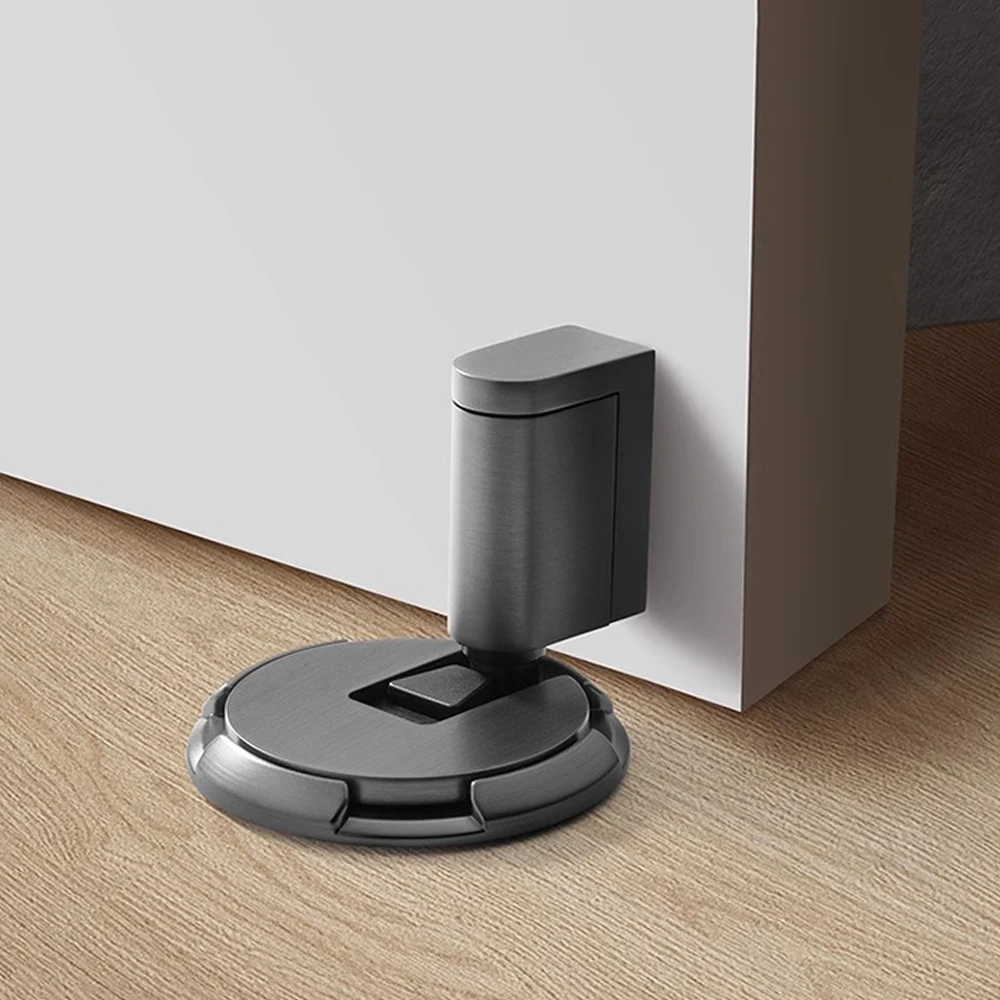 Non-Punch Door Stopper Automatic Floor Floor DoorStop Furniture Fittings Gold Black Grey Stopper for Door Windproof Door Stops
