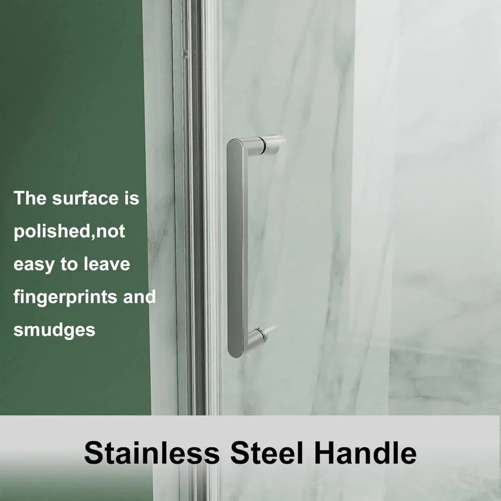 Shower Door, 56-60" W X 58" H, Frameless Sliding Showers Doors, Clear Tempered Glass Tub Doors, Tub Shower Door 4
