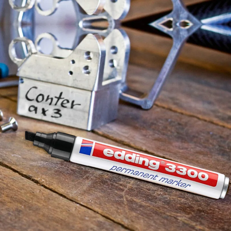 Edding 3300 치즐 팁 영구 마커 방수 속건성 페인트 펜 고온 방지 금속 유리 목재 플라스틱 마킹