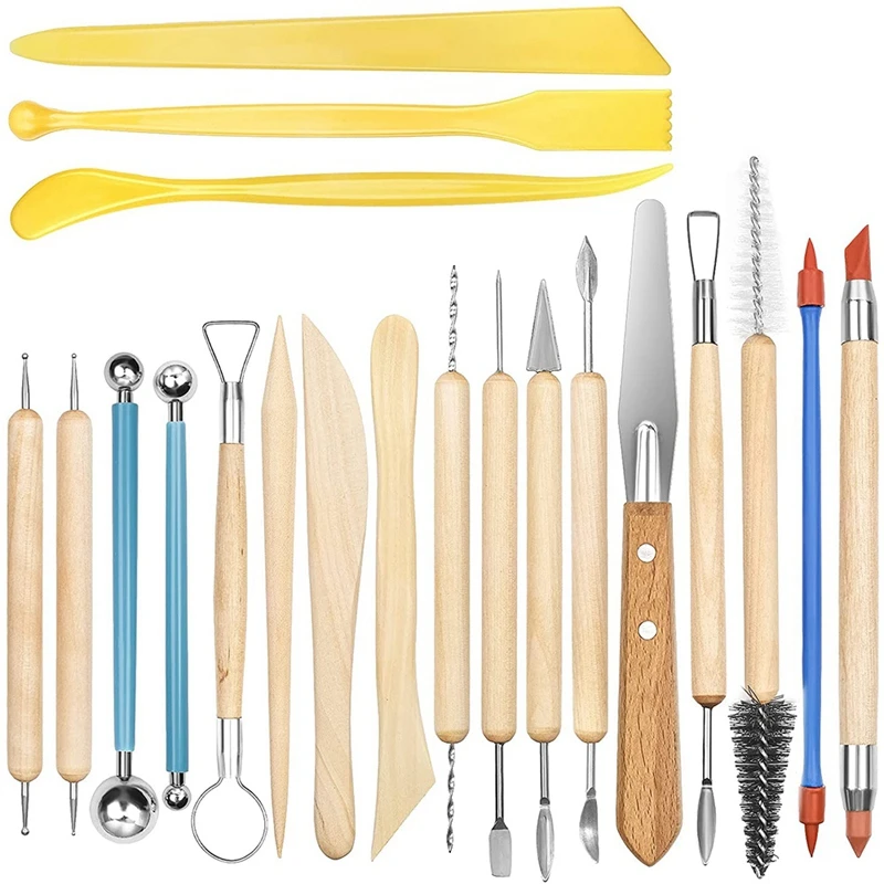 20Pcs Sculpting Tools Set, Poterry Clay Tools, Sculpting Tools,Pottery Tools For Modeling,Smoothing,Carving & Ceramics wood routers for sale