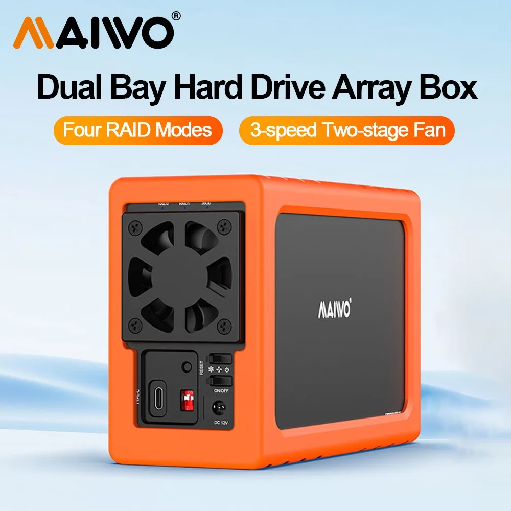 Maiwo-desktop Serial Hard Drive Box Case Disco Rígido Externo Bay Array Case Expansão Raid Armazenamento Shell Mecânico Móvel