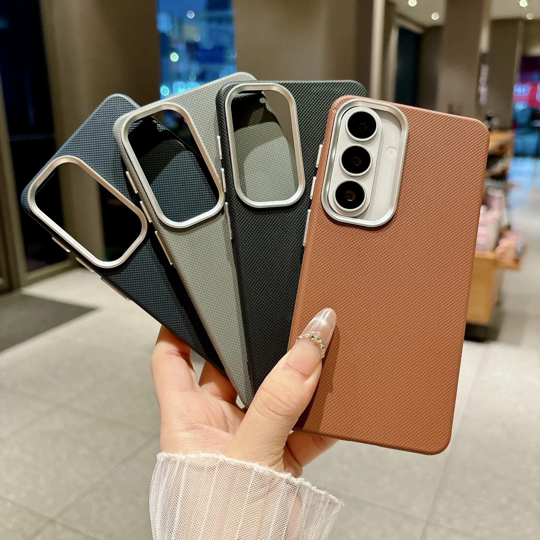 Elegant Textured Leather Phone Case - Simple and Stylish Cover
